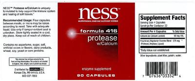 Photo of the NESS Nutritional Enzyme Support System Formula 416 Protease W/Calcium label