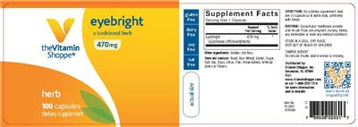 Photo of the The Vitamin Shoppe Eyebright 470 mg label