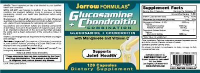 Photo of the Jarrow Formulas Glucosamine + Chondroitin label