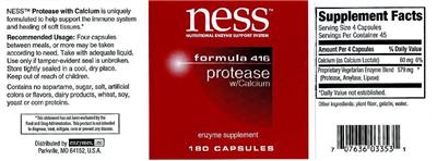 Photo of the NESS Nutritional Enzyme Support System Formula 416 Protease W/Calcium label