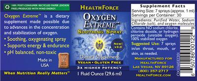 Photo of the HealthForce Oxygen Extreme label
