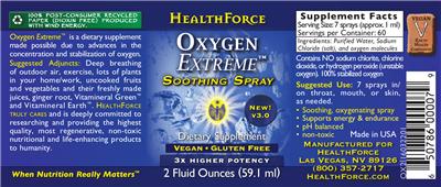Photo of the HealthForce Oxygen Extreme label