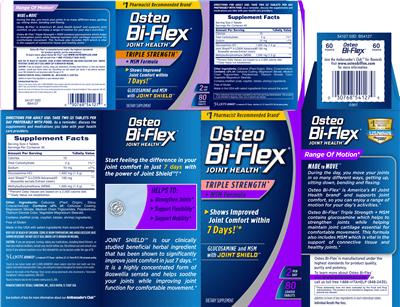 Photo of the Osteo Bi-Flex Osteo Bi-Flex Joint Health Triple Strength + MSM Formula label