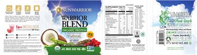 Photo of the Sunwarrior Warrior Blend Natural label