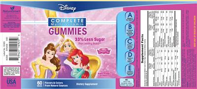 Photo of the NatureSmart Disney Complete Multi-Vitamin Gummies label