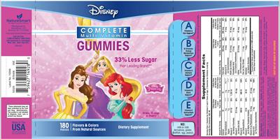Photo of the NatureSmart Disney Complete Multi-Vitamin Gummies label