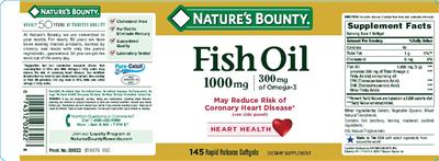 Photo of the Nature's Bounty Fish Oil 1000 mg label