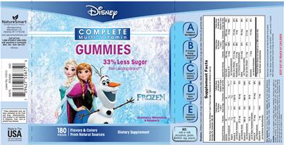 Photo of the NatureSmart Disney Frozen Complete Multi-Vitamin Gummies label