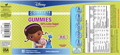Photo of the NatureSmart Complete Multi-Vitamin Gummies label