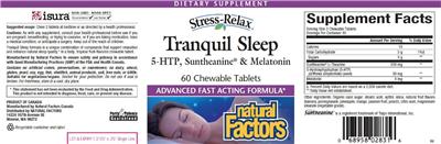 Photo of the Natural Factors Stress-Relax Tranquil Sleep label