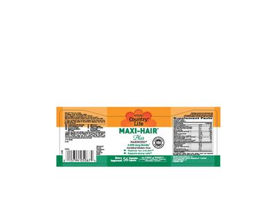 Photo of the Country Life Maxi-Hair Plus 5,000 mcg Biotin label