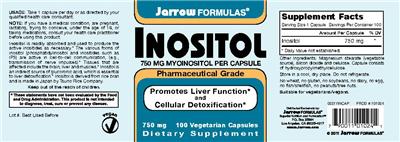 Photo of the Jarrow Formulas Inositol 750 mg label