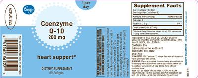 Photo of the Kroger Coenzyme Q-10 200 mg label