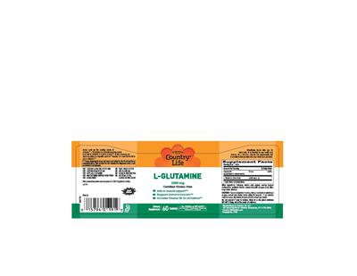 Photo of the Country Life L-Glutamine 1000 mg label
