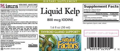 Photo of the Natural Factors Liquid Kelp label