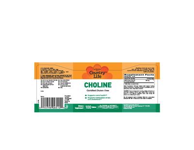 Photo of the Country Life Choline label