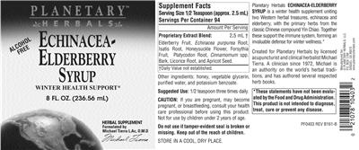 Photo of the Planetary Herbals Echinacea-Elderberry Syrup label
