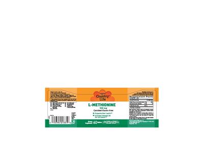 Photo of the Country Life L-Methionine 500 mg label