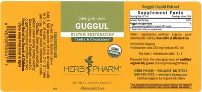 Photo of the Herb Pharm Guggul label