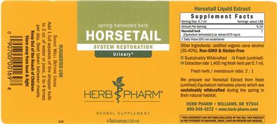 Photo of the Herb Pharm Horsetail label