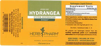 Photo of the Herb Pharm Hydrangea label