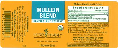 Photo of the Herb Pharm Mullein Blend label