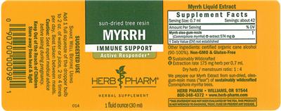 Photo of the Herb Pharm Myrrh label