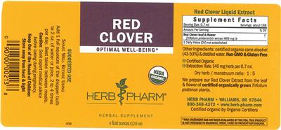 Photo of the Herb Pharm Red Clover label