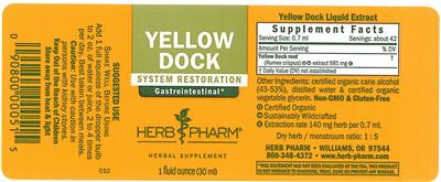 Photo of the Herb Pharm Yellow Dock label
