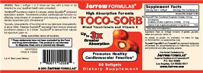 Photo of the Jarrow Formulas Toco-Sorb label