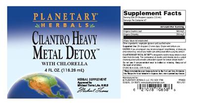 Photo of the Planetary Herbals Cilantro Heavy Metal Detox label