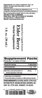 Photo of the Indiana Botanic Gardens Elder Berry label