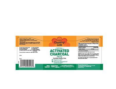 Photo of the Country Life Natural Activated Charcoal 260 mg label