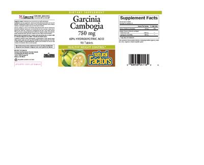 Photo of the Natural Factors Garcinia Cambogia 750 mg label