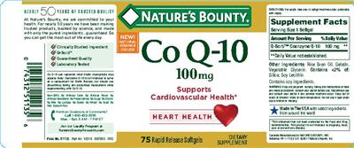 Photo of the Nature's Bounty Co Q-10 100 mg label