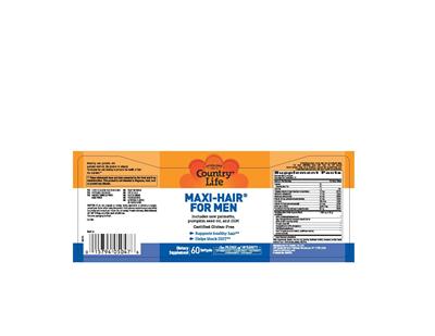 Product label for Maxi-Hair For Men