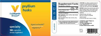 Photo of the The Vitamin Shoppe Psyllium Husks label