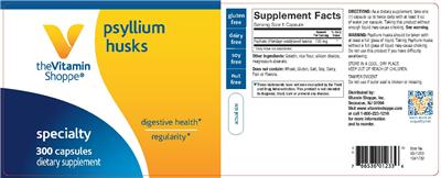 Photo of the The Vitamin Shoppe Psyllium Husks label