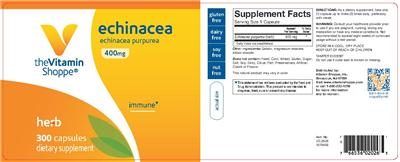 Photo of the The Vitamin Shoppe Echinacea 400 mg label