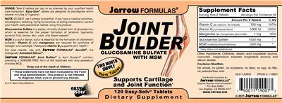 Photo of the Jarrow Formulas Joint Builder label