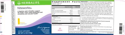 Photo of the Herbalife Niteworks Lemon label