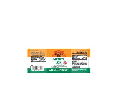 Photo of the Country Life Methyl B12 5000 mcg Cherry Flavor label