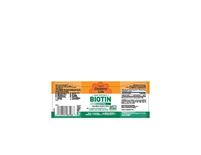 Photo of the Country Life High Potency Biotin 5 mg label
