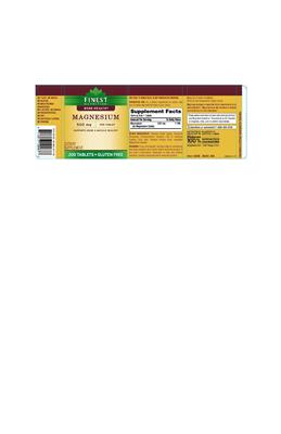 Photo of the Finest Nutrition Magnesium 500 mg label