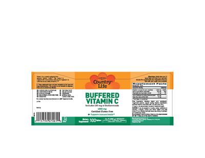 Photo of the Country Life Buffered Vitamin C 1000 mg label