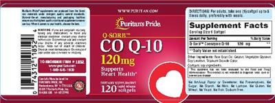 Photo of the Puritan's Pride Q-Sorb Co Q-10 120 mg label