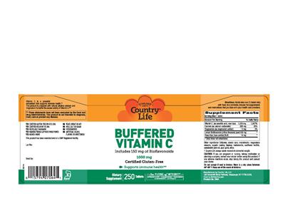 Photo of the Country Life Buffered Vitamin C 1000 mg label