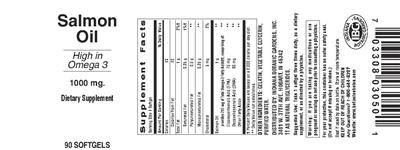 Photo of the Indiana Botanic Gardens Salmon Oil 1000 mg label