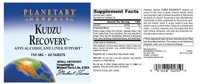 Photo of the Planetary Herbals Kudzu Recovery label