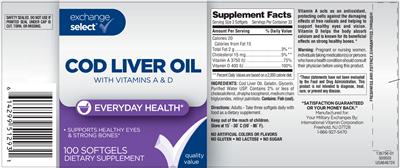 Photo of the Exchange Select Cod Liver Oil label